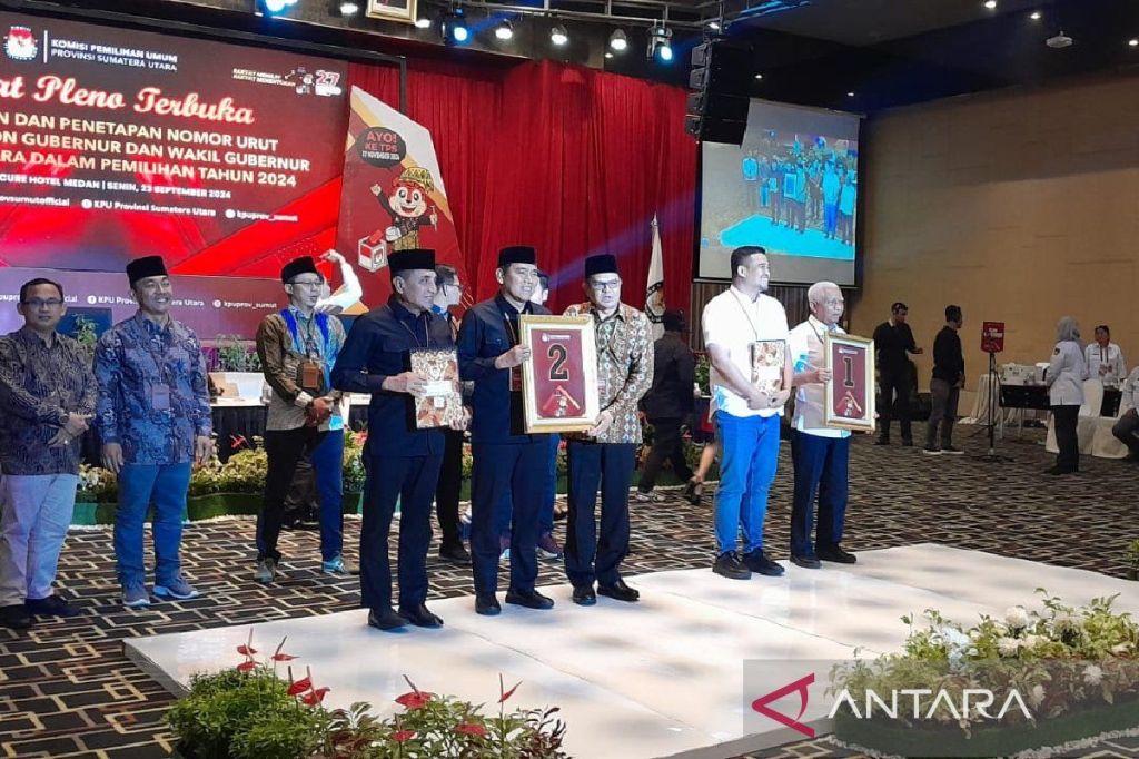 KPU tetapkan Bobby-Surya nomor 1 dan Edy-Hasan nomor 2 di Pilkada&nbsp;2024